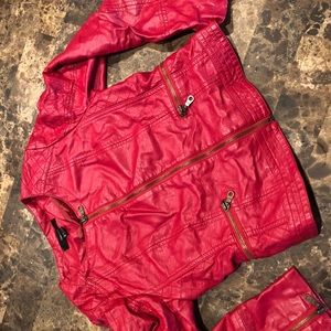 Red leather jacket